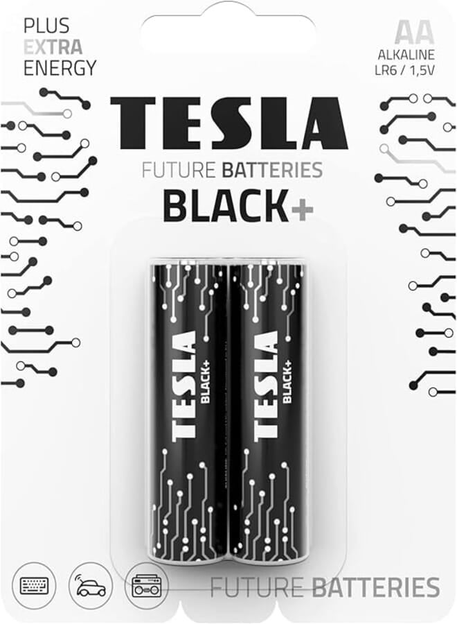 TESLA BATTERIES AAA BLACK+ 2 PCS